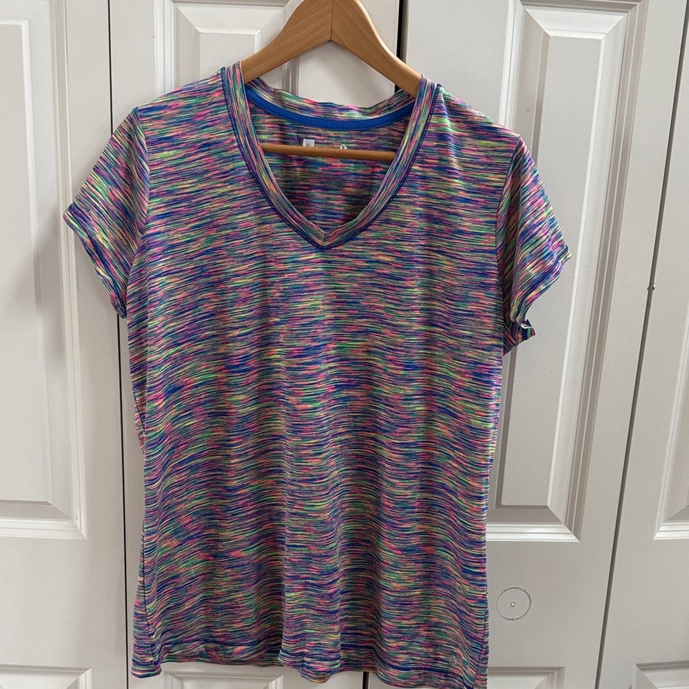 Multicolor Women's V-Neck Athletic Top